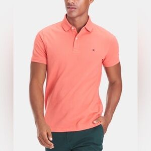 Tommy Hilfiger Polo Preppy Y2K Golf Shirt Coral Size Large.